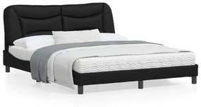 Giroletto Con Testiera Nero 160x200 Cm İn Similpelle /