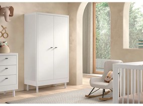 Armadio per bambini bianco in faggio massiccio 100x190x55 cm Forrest – Vipack