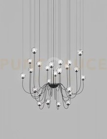 Puppet sospensione 24p cristallo trasparente nero opaco 24 luci att...