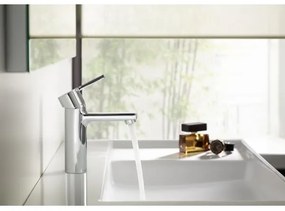 Roca A5A3296C00 - Miscelatore monocomando per lavabo NAIA con piletta, 16,7 cm, cromo lucido