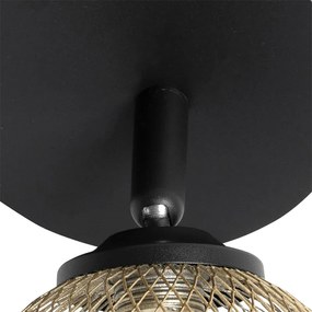 Faretto nero con oro 2 luci - Athens Wire