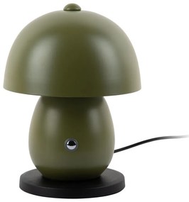 Lampada da tavolo LED verde scuro con paralume in metallo (altezza totale 18 cm) Mono LED – Leitmotiv