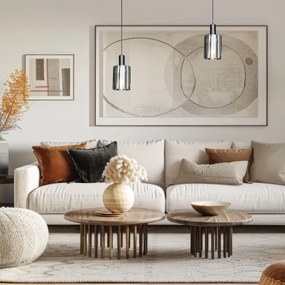 Lampadario a sospensione con filo ARCADIA 1xE27/60W/230V diametro 13 cm nero/fumé