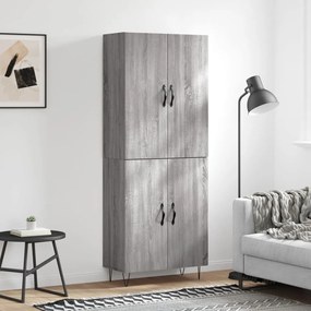 Credenza Grigio Sonoma 69,5x34x180 Cm İn Legno Multistrato /