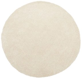 Tappeto shaggy beige chiaro tondo ⌀ 140 cm DEMRE Beliani