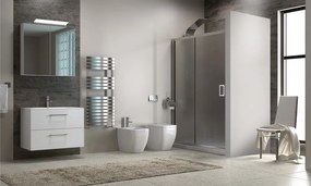 Box doccia nicchia 110cm altezza 180 vetro opaco K410N - KAMALU