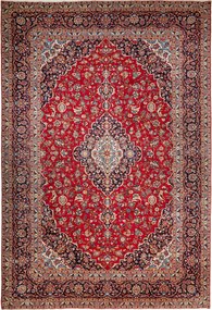 Kashan Tappeto 400x300 Rosso (Iran) Annodato A Mano