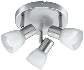 Spot mito nickel 3 luci attacco e14 29,8x21x17cm in vetro e metallo...