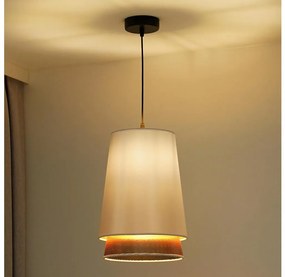 Duolla - Lampadario a sospensione con filo BELL SHINY 1xE27/15W/230V diametro 25 cm bianco/rame