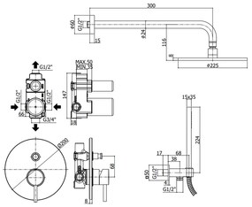 Paffoni Light Kitlig015 Kit Doccia tondo con miscelatore soffione e set Doccetta Cromo