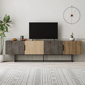 Tavolo TV in rovere colore naturale 200x55 cm Titan - Marckeric