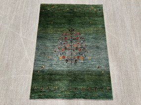 Loribaft Tappeto 100x140 Verde (Iran) Annodato A Mano