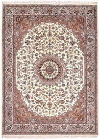 Isfahan Tappeto 190x140 Beige (Indian) Annodato A Mano
