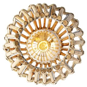 Plafoniera rustica in bambù e bianco - Canna Capsule