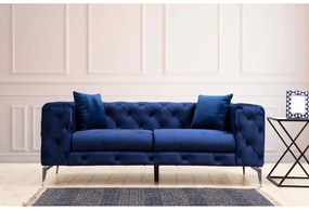 Divano in velluto blu scuro 197 cm Como - Artie