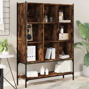 Libreria rovere fumo 102x30x141,5 cm in legno multistrato
