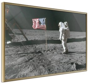 Poster  Flag on the Moon  Cornice Quadri Cornice d'oro, Larghezza x Altezza Home decor 30x20