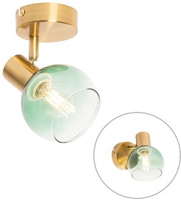 Faretto Art Déco oro con vetro verde - Vidro