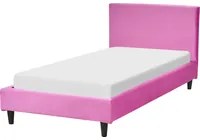 Letto singolo in Velluto fucsia con rete a doghe 90 x 200 cm stile contemporaneo