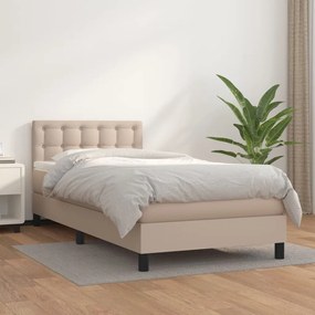 Giroletto A Molle Con Materasso Cappuccino 80x200 Cm Similpelle /