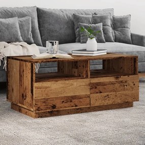 Tavolino Da Salotto Con Luci Led Legno Antico 90x49x40 Cm /