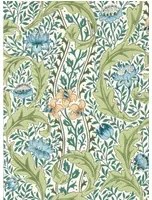Morris & Co Carta da parati Wild Tulip & Vine - Nettle/ Woad