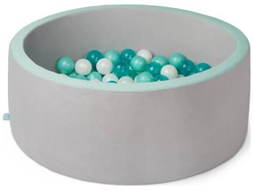 B-Toys - Piscina a secco per bambini con palline diametro 89 cm grigio/turchese