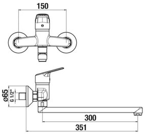 JIKA H3112E70042401 - Rubinetto lavabo TALAS 15x35,1 cm cromo lucido