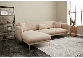 Divano angolare beige (con penisola a sinistra/con chaise lounge) Simena – Balcab Home