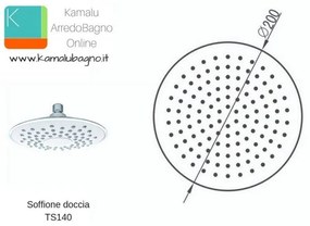 Kamalu - soffione doccia tondo in abs diametro 20cm modello ts140