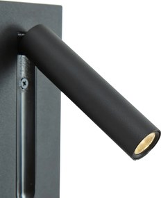 Set di 2 lampade da parete moderne nere con LED inclusi - Plaza