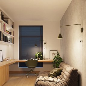 Lampada da parete verde con alimentazione a corrente Zylo – Sollux