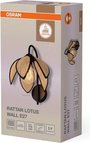 Osram - Lampada da parete DECOR RATTAN 1xE27/15W/230V beige/nera