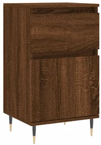 Credenze 2 pz rovere marrone 40x35x70 cm in legno multistrato