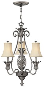 Lampadario Contemporaneo Plantation Acciaio Nichel Antico Vetro 4 Luci E14