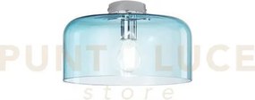 Plafoniera gibus turchese 1 luce attacco e27 30x30x23cm in vetro so...