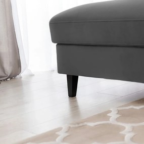 Divano angolare grigio scuro allungabile/con contenitore (con penisola a sinistra/con chaise lounge) e rivestimento in velluto Foble – ELTAP