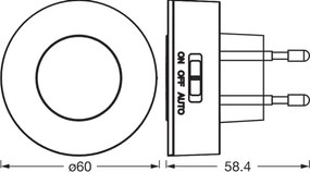 Osram-LED Luce notturna con sensore di movimento e sensore crepuscolare LUNETTA LED/0,31W/230V bianco