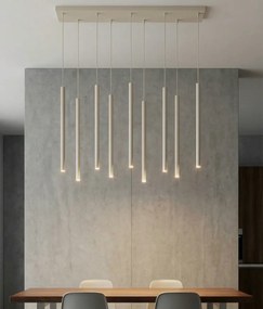 Lampadario a Sospensione in Acciaio SELTER 9 Mokka 9xG9