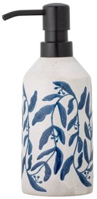 Dispenser di sapone in gres bianco-blu Aurora - Bloomingville