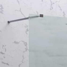 Doccia walk in 90 cm vetro scanalato e profilo gun metal | KW-100GMFL - KAMALU