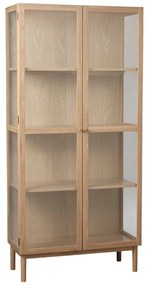 Vetrina in legno di quercia di colore naturale 190x90 cm Elba - Unique Furniture