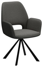 Sedia da pranzo grigio scuro con braccioli Graham – Actona