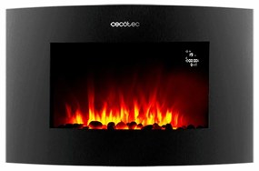 Camino Elettrico Decorativo da Parete Cecotec Ready Warm 3550 Curved Flames Connected Nero 1000 - 2000 W