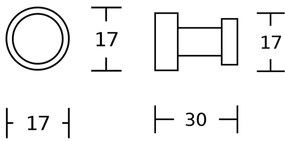 Aqualine - SET 5x Gancio a muro SAMBA opaco nero