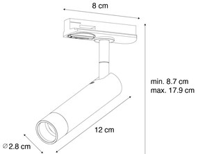 Faretto moderno bianco per sistema a binario monofase - Iconic Ivy