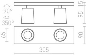 RED - Design Rendl - R12915 - Faretto KENNY 2xGU10/35W/230V