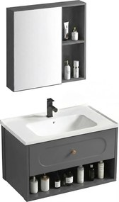 Set di mobili da bagno con lavabo River 60cm Grey