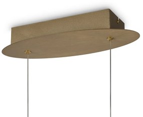 Lampadario A Sospensione Moderno Curve Alluminio Oro 1 Luce Led 42W