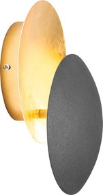 Lampada da parete intelligente nera con oro incl. WiFi G9 - Sunrise